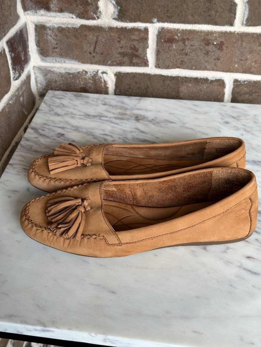 Born Tan Suede Tassel Loafers - Picture 7 of 16